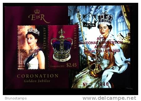 AUSTRALIA - 2003  CORONATION   MS  OVERPRINTED APTA  ALBURY  MINT NH - Hojas Bloque