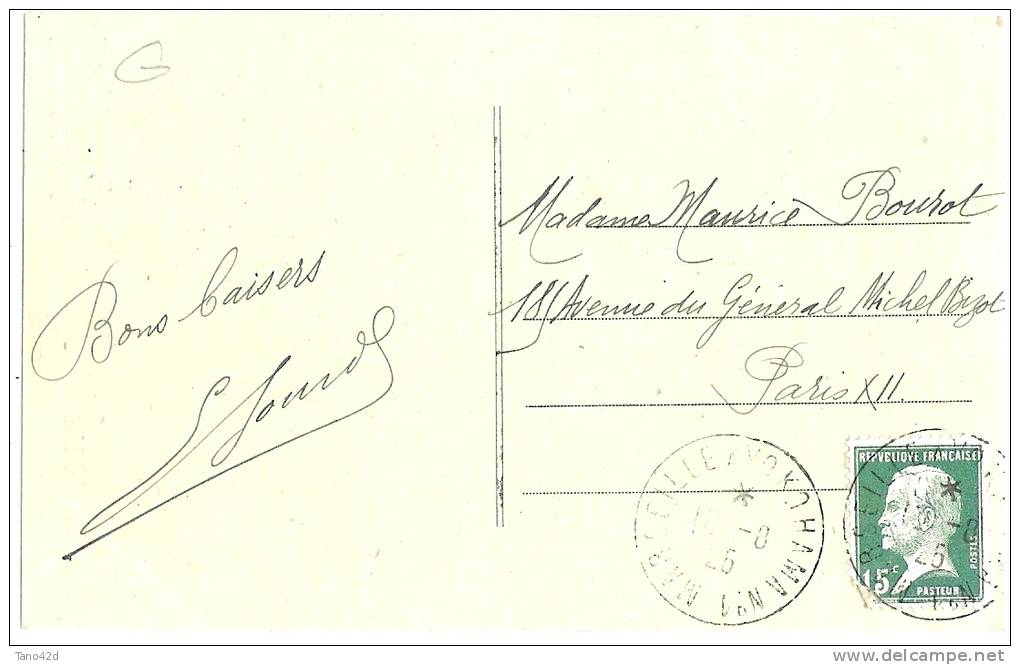 REF .LBR34 - CPA AFFR.T PASTEUR 15c OBL. MARSEILLE A YOKOAMA N°1 10/8/1925 - Maritime Post