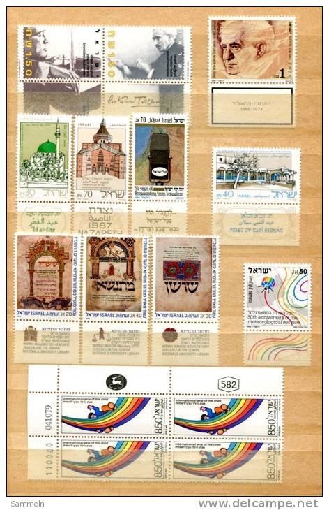 5087 - ISRAEL - Größeres Lot Mit Postfrischen Marken U. Blöcken, Viele Viererblöcke, Hohe Nominale - Lot Of Mnh Stamps - Collezioni & Lotti