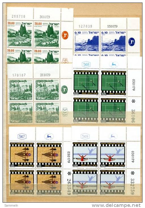 5087 - ISRAEL - Größeres Lot Mit Postfrischen Marken U. Blöcken, Viele Viererblöcke, Hohe Nominale - Lot Of Mnh Stamps - Lots & Serien