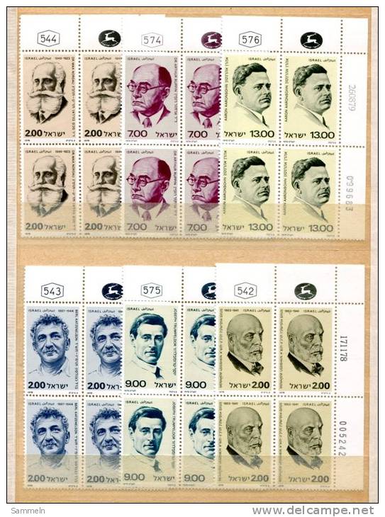 5087 - ISRAEL - größeres Lot mit postfrischen Marken u. Blöcken, viele Viererblöcke, hohe Nominale - lot of mnh stamps