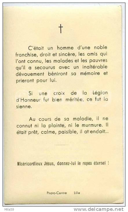 Souvenir Du Docteur Camille Lemaire Maire, Né à Auchy Lez Orchies Décédé à Rumegies Le 21 Décembre 1959. - Souvenirs