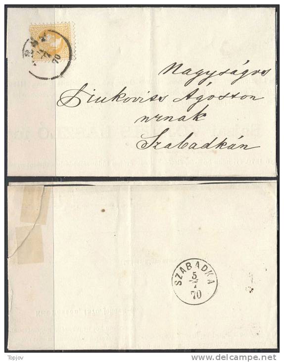 HUNGARY  -  PEST To SZABADKA - Mi. 1/a  - 4.7.1870. - Storia Postale