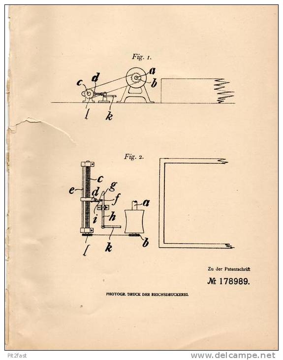 Original Patentschrift - Hansen & Closter In Apenrade/ Aabenraa , 1906 , Zählwerk Für Winden !!! - Danimarca