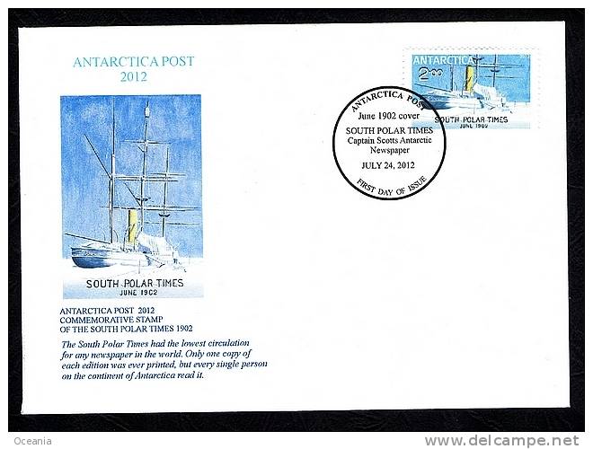 Antarctica Post 2012 FDC South Polar Times Commemorative - Other & Unclassified