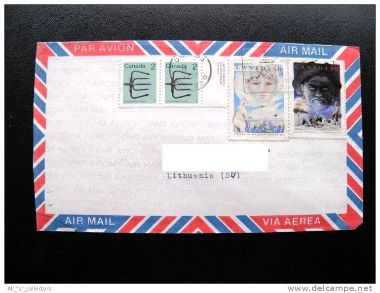 Cover Sent From CANADA To Lithuania, 1992, Orphan Boy Buried Treasure Folklore, Olympic Cancel - Enveloppes Commémoratives
