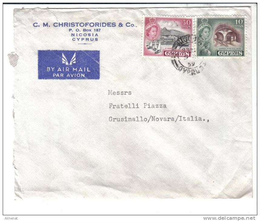 TZ356 - CIPRO , Lettera Commerciale Per L ' Italia Del 1959 - Cartas