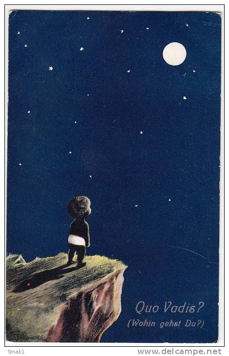 P CHILDREN A BABY LOOKING AT THE MOON  Nr. 57349 OLD POSTCARD - Other & Unclassified