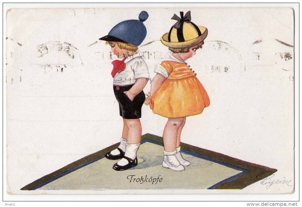 P CHILDREN BOY AND A GIRL Nr. 141/1352  OLD POSTCARD - Other & Unclassified