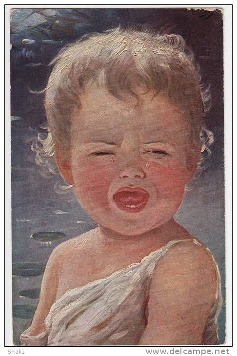 P CHILDREN BABY CRYING TSN SERIE 1649 Nr. 3 OLD POSTCARD 1926. - Other & Unclassified