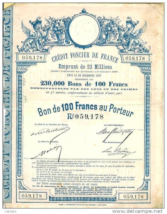 Action De CREDIT FONCIER De FRANCE De 1887 - A - C