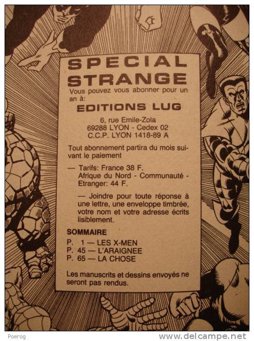 SPECIAL STRANGE N°40 De JUIN 1985 - BD - X MEN L' ARAIGNEE SPIDERMAN LA CHOSE - COLLECTION DES SUPER HEROS LUG MARVEL - Strange