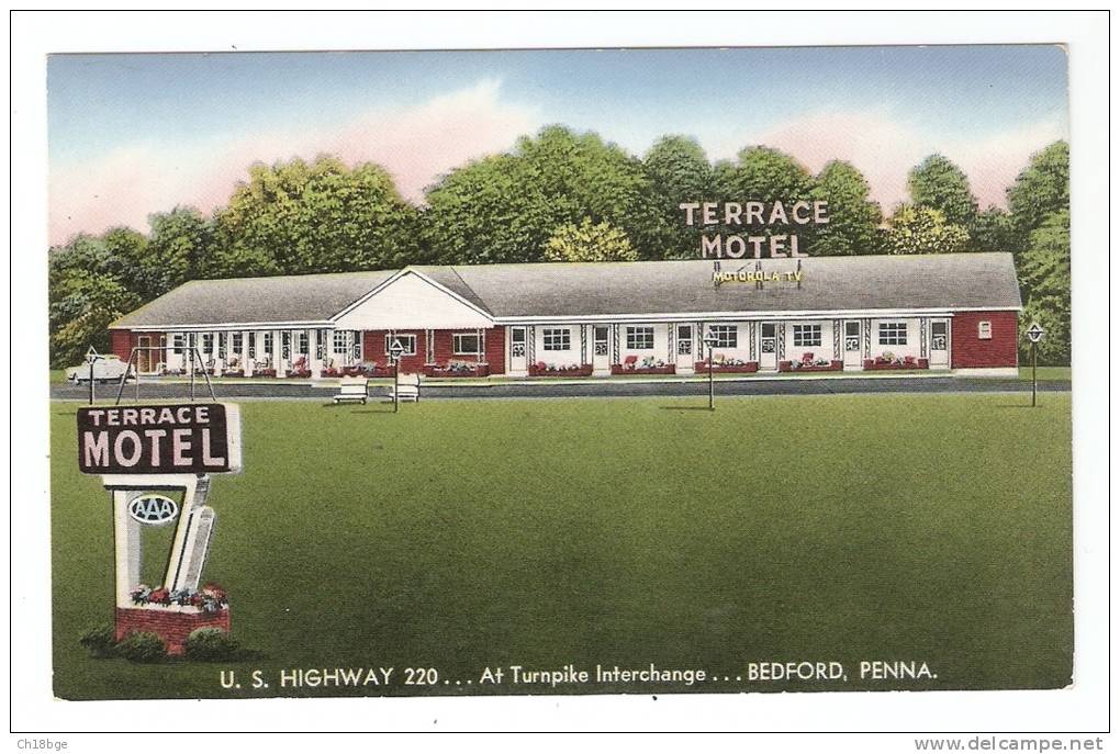 CPA - Pennsylvania : Bedford : Terrace Motel : U.S. Highway 220 At Turnpike Interchange - Autres & Non Classés