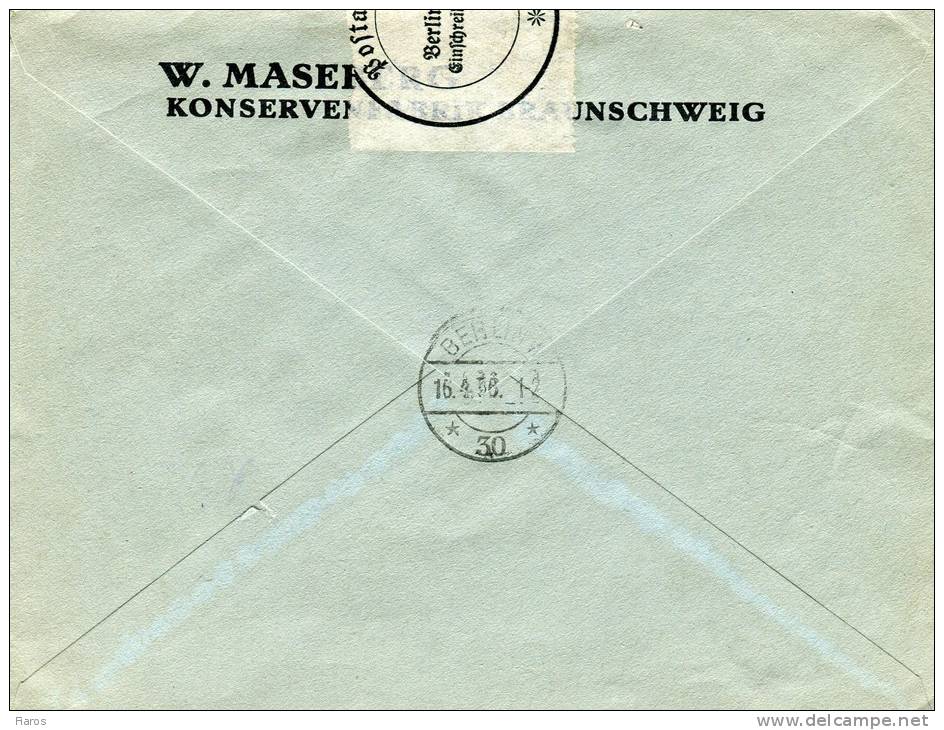 Germany (3rd Reich)- Cover With Red Meter Postmark Posted From "WEMA" Co./Braunschweig 15.4.1936, Arr. Berlin W.30/ 16.4 - Machines à Affranchir (EMA)