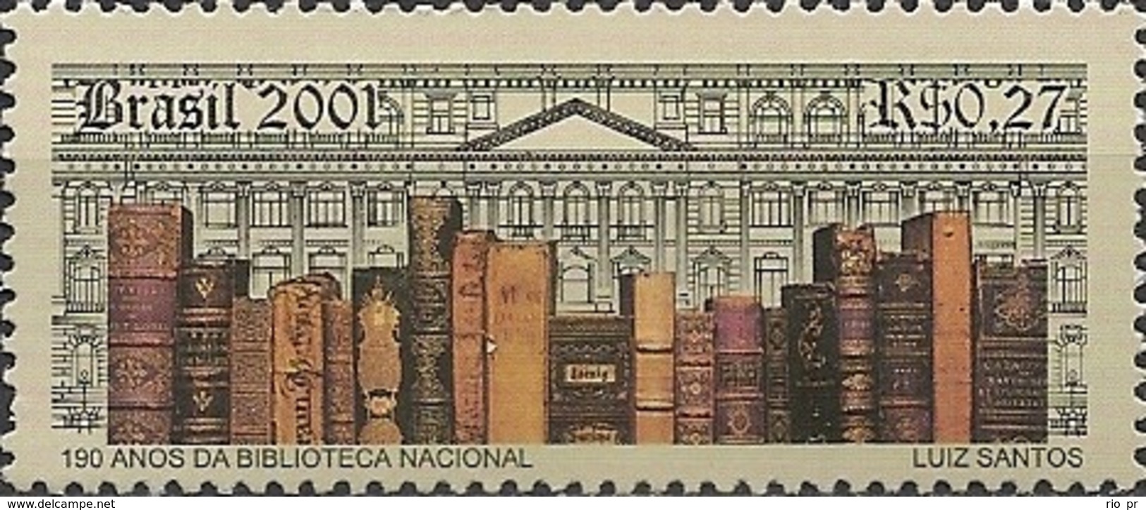 BRAZIL - NATIONAL LIBRARY, 190th ANNIVERSARY 2001 - MNH - Ungebraucht