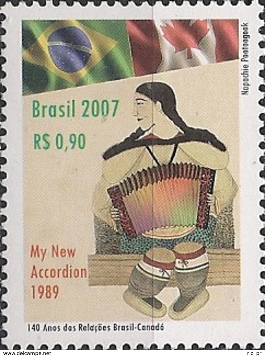 BRAZIL - DIPLOMATIC RELATIONS BETWEEN BRAZIL AND CANADA, 140th ANNIVERSARY 2007 - MNH - Nuovi