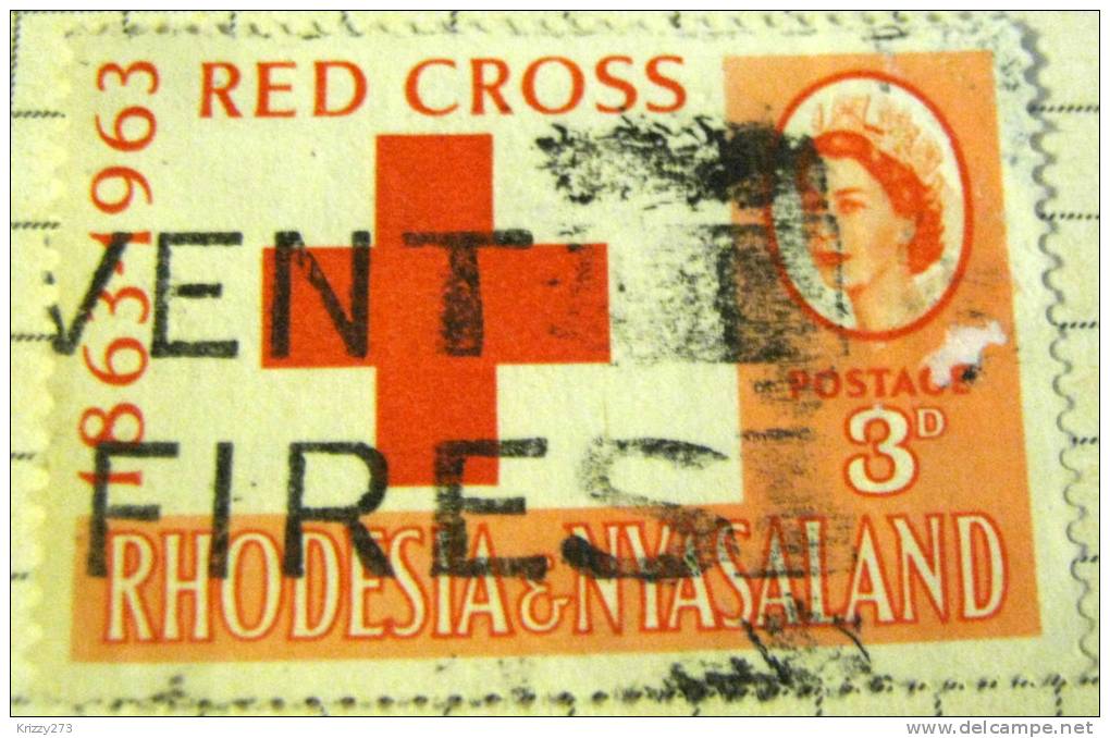 Rhodesia &amp; Nyasaland 1963 Red Cross Centenary 3d - Used - Rhodesia & Nyasaland (1954-1963)