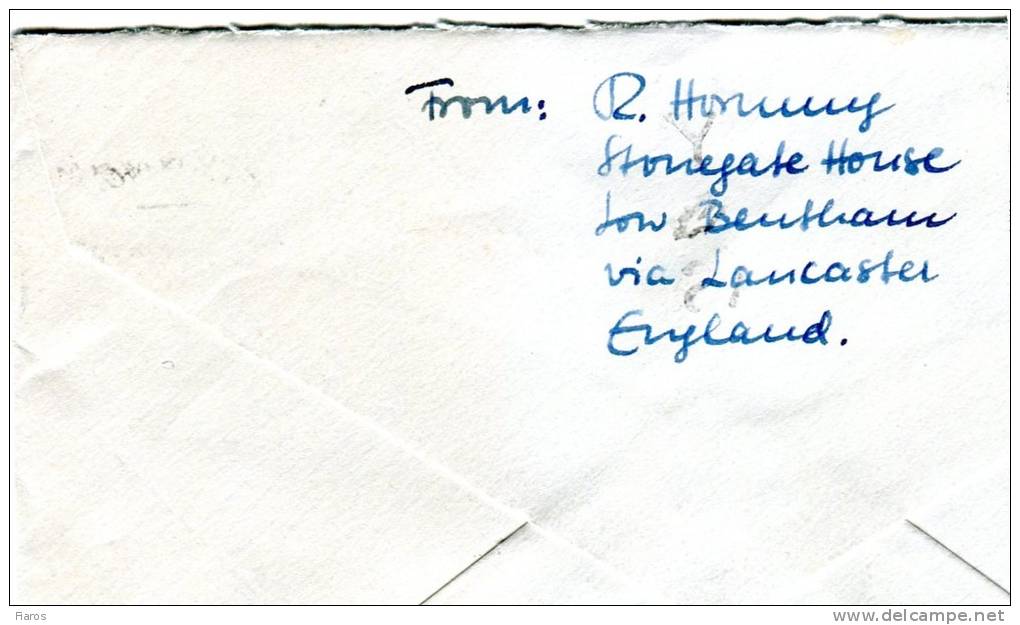 Great Britain- Cover Posted From Low Bentham Via Lancaster [13.12.1955] To Erlangen Bavaria-Germany (w/ Mechanical Pmrk) - Lettres & Documents