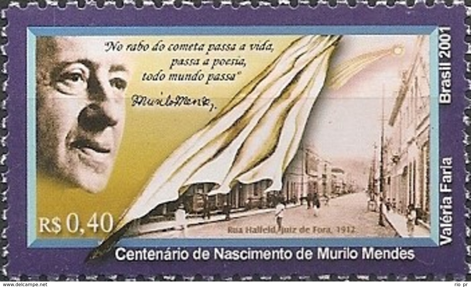 BRAZIL - BIRTH CENTENARY OF MURILO MENDES (1901-1975), POET 2001 - MNH - Ungebraucht