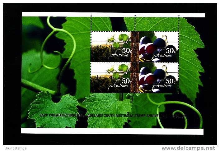 AUSTRALIA - 2005 AUSTRALIAN WINE PANE (mm 94x158) FROM PRESTIGE OVPT SAPC MINT NH - Blocks & Sheetlets