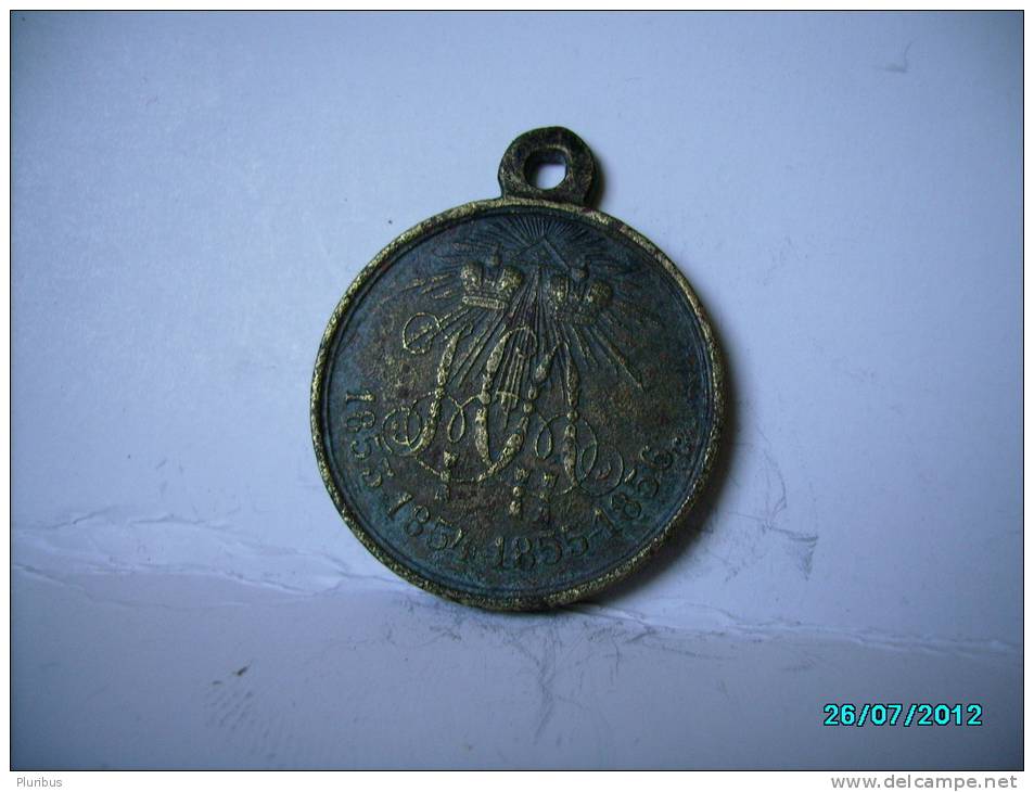 IMPERIAL RUSSIA  1853-54-55-56  CRIMEA WAR WITH TURKEY  MEDAL . LIGHT BRONZE , GROUND FIND - Avant 1871