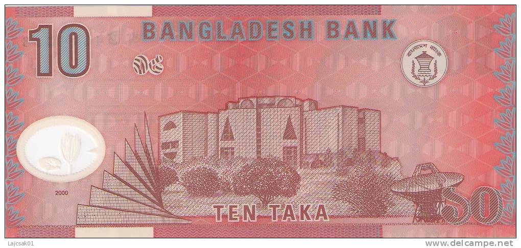Bangladesh 10 Taka 2000. UNC Polymer - Bangladesch
