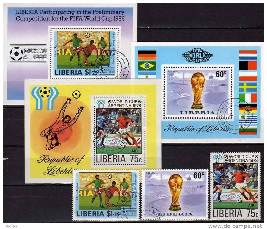 Championat Fußball Liberia 929,Bl.72,1067,Bl.90,1335,Bl.109 O 16€ Fussballer Bf Fogli Soccer Bloc Player Sheet Of Africa - Clubs Mythiques