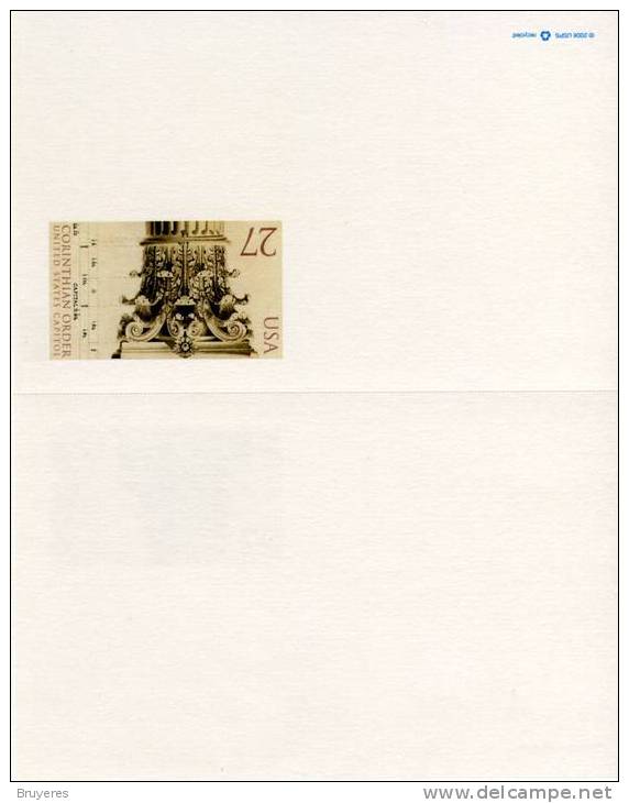 Entier Postal De 2008 Sur Carte Postale Avec Réponse Payée Et Timbre "Ordre Corinthien" - 2001-10