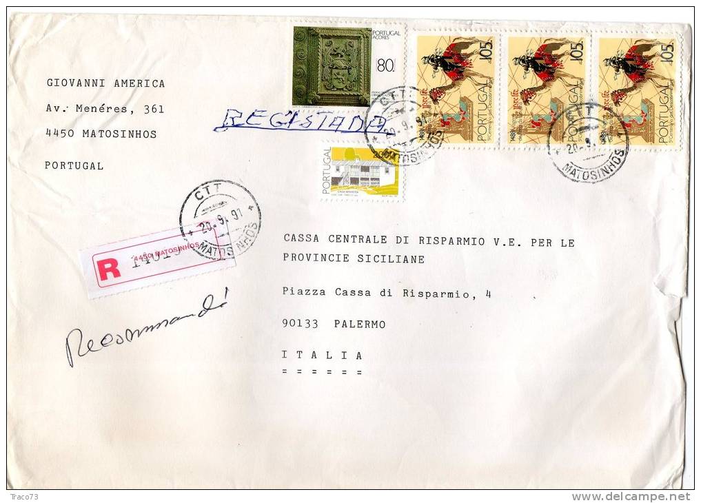 PORTOGALLO / ITALIA -   Cover _ Lettera - Marcophilie