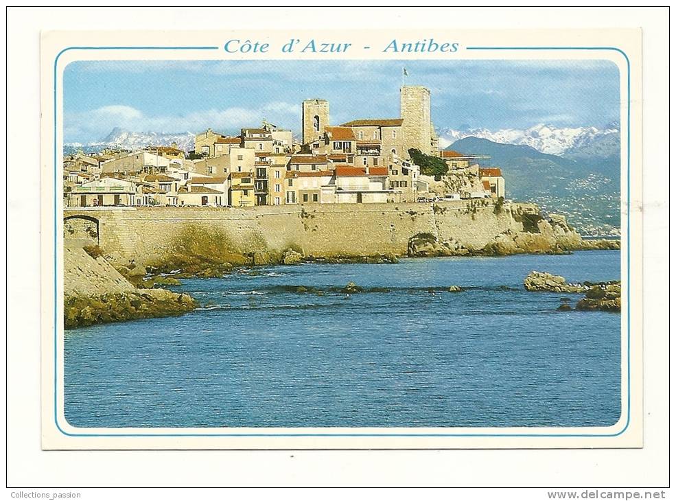 Cp, 06, Antibes, La Vieille Ville, Au Fond, Les Alpes Neigeuses, Voyagée 1994 - Antibes - Altstadt