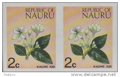 NAURU 1973. Flowers Plant Kauwe Lud 2c. IMPERF.PAIR  [non  Dentelé,Geschnitten,no Dentado,non Dentellato,ogetande] - Nauru