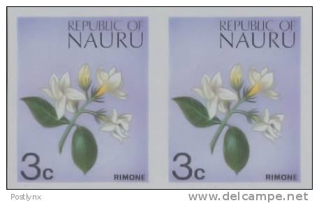 NAURU 1973. Flowers Plant Rimone 3c. IMPERF.PAIR     [non  Dentelé,Geschnitten,no Dentado,non Dentellato,ogetande] - Nauru