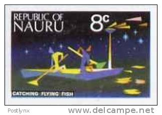 NAURU 1973. Canoe Catching Flying Fish 8c. IMPERF.   [non  Dentelé,Geschnitten,no Dentado,non Dentellato,ogetande] - Nauru