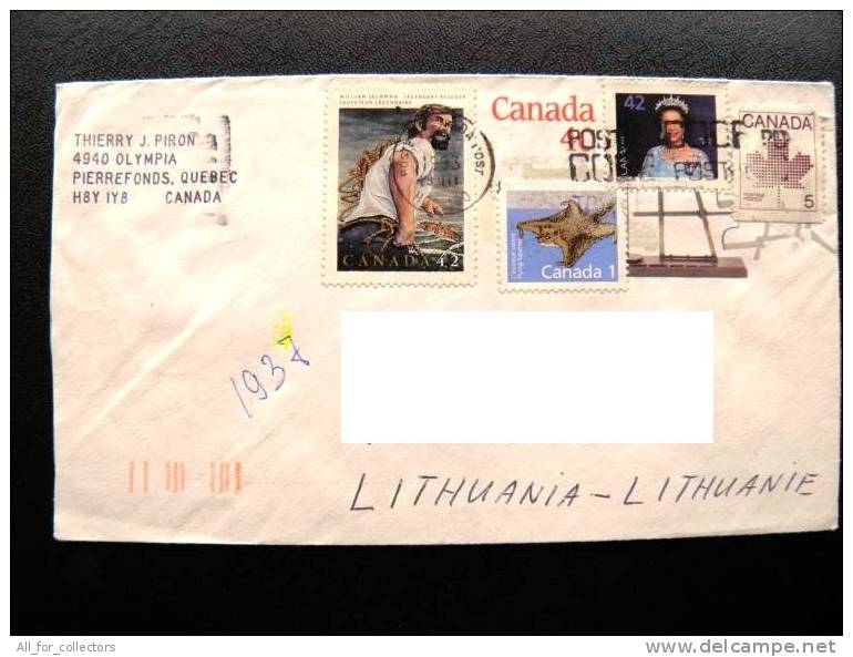 Cover Sent From CANADA To Lithuania, 1993, Legendary Rescuer, Queen - Commemorative Covers