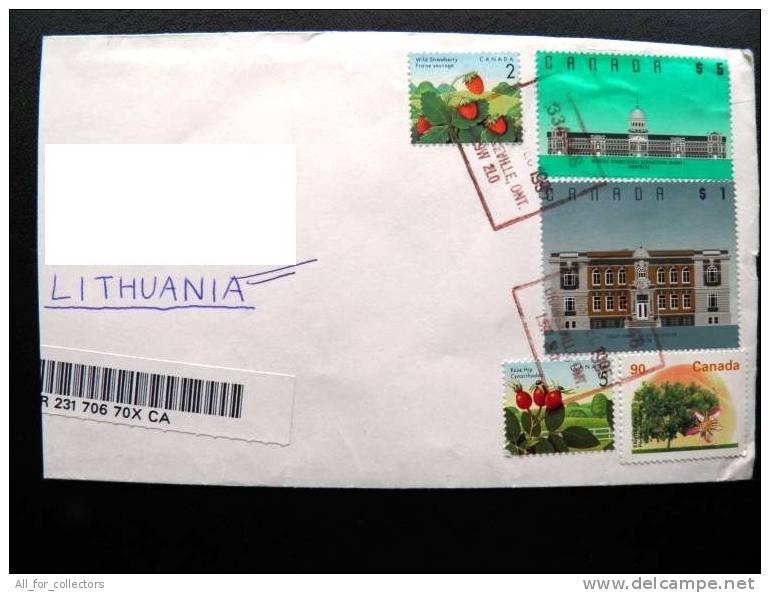 Cover Sent From CANADA To Lithuania, 1995, REGISTERED, Bonsecours Market Montreal, Court House - Enveloppes Commémoratives