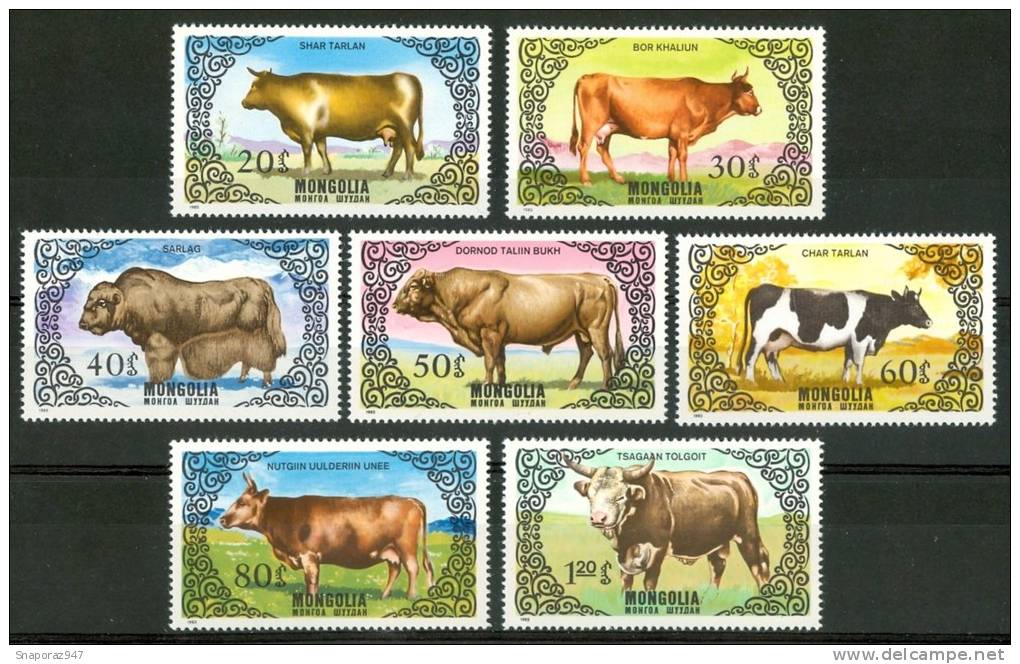 1985 Mongolia Fauna Allevamento Di Bestiame Livestock Rearing Betail D'elevage Set MNH** Lux16 - Vaches