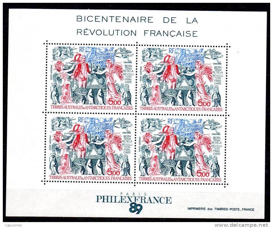 TAAF - 1989: BF: "Bicentenaire Révolution Française" (N° BF 1**) - Blocks & Sheetlets