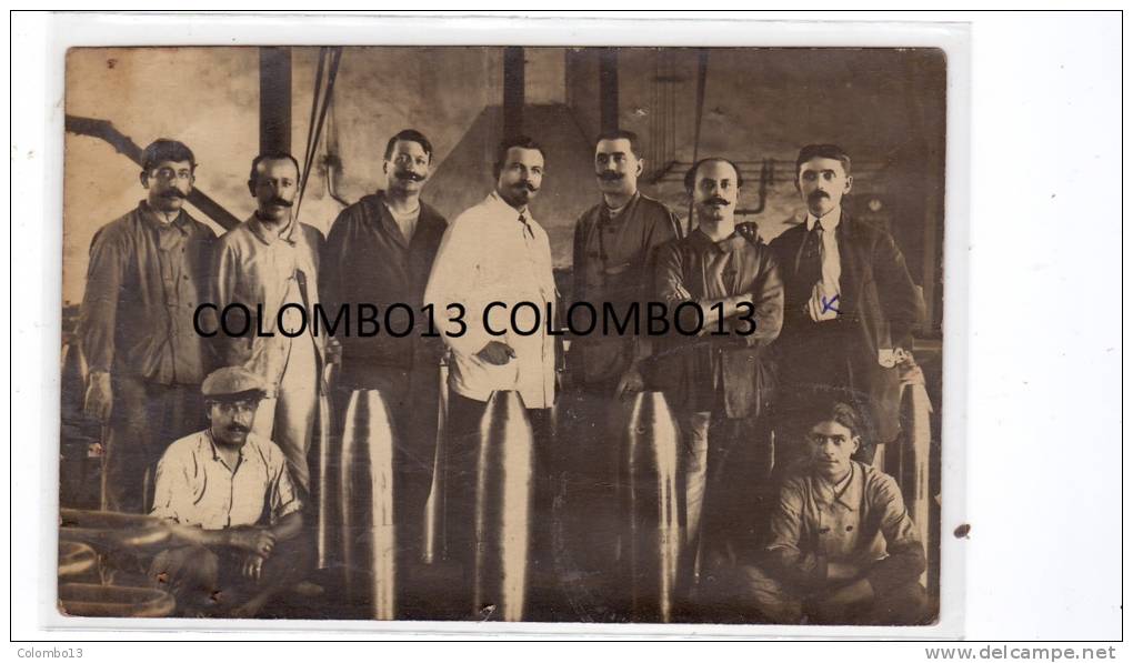 13 RARISSIME CARTE PHOTO FORGE DES CHANTIERS DE MEDITERRANNEE FABRICATION OBUS 1917 - Ambachten