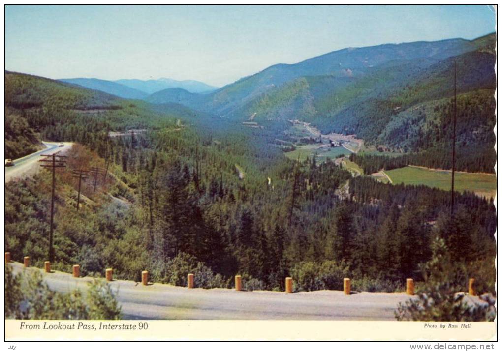 Idaho  From Lookaout Pass Interstate 90  View Entering From Missoula, MT - American Roadside