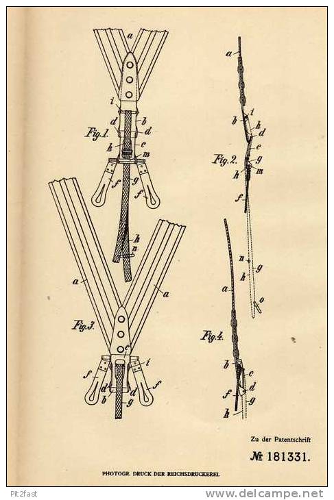 Original Patentschrift - H. Hambruch In Hamburg - Borgfelde , 1906 , Hosenträger !!! - Cinturones & Hebillas