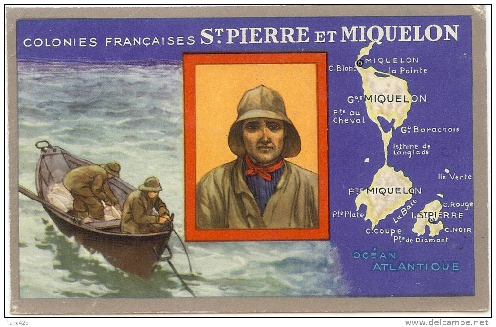 REF LBR 34 - ST PIERRE ET MIQUELON CPA EDITEE PAR LES PRODUITS DU LION NOIR - Saint-Pierre-et-Miquelon