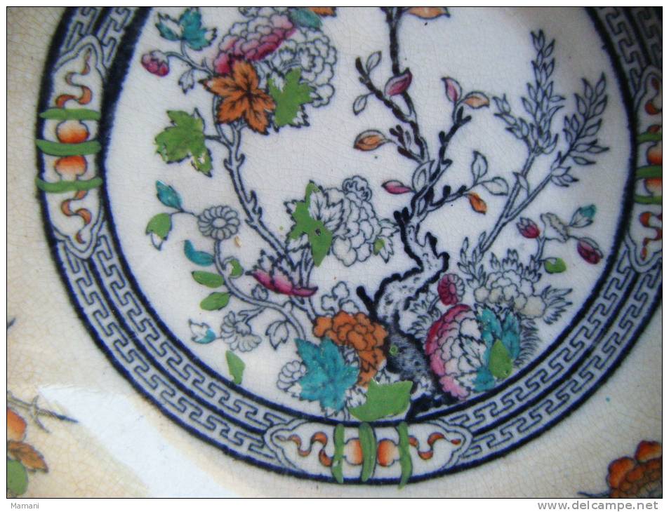 Plat Diametre 17,5cm Hauteur 3.5cm Decor Asiatique --beau Cachet Dresden Pb Et Cie Numerote-couronne - Art Asiatique