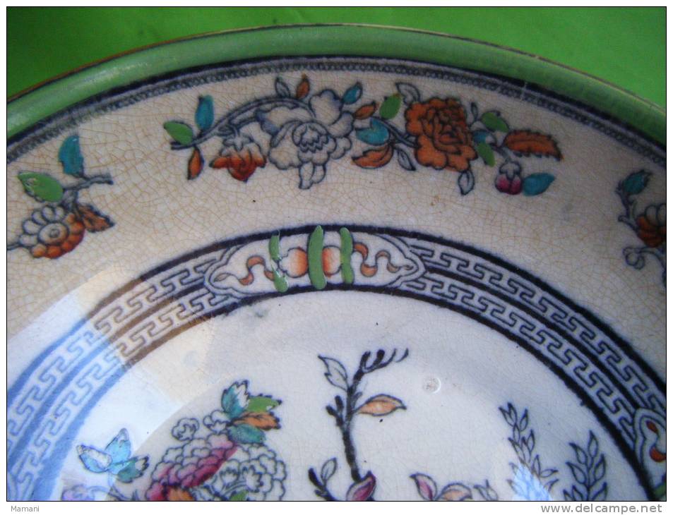 Plat Diametre 17,5cm Hauteur 3.5cm Decor Asiatique --beau Cachet Dresden Pb Et Cie Numerote-couronne - Art Asiatique