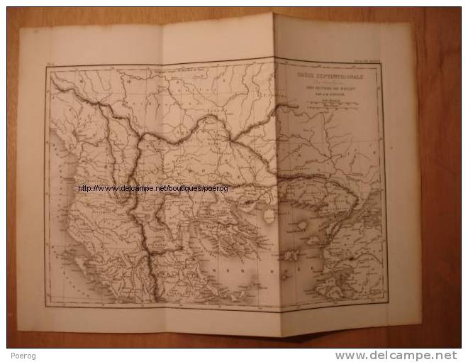 GRAVURE ANCIENNE De 1845 - CARTE DE LA GRECE SEPTENTRIONALE - ATLAS DE ROLLIN Par A.H. DUFOUR - 36cm X 26cm - TBE - Cartes Géographiques