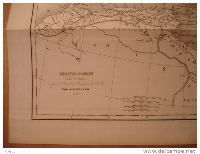 GRAVURE ANCIENNE De 1845 - CARTE EMPIRE ROMAIN PARTIE OCCIDENTALE - ATLAS DE ROLLIN Par AH DUFOUR 1839 - 26cm X 36cm - Cartes Géographiques