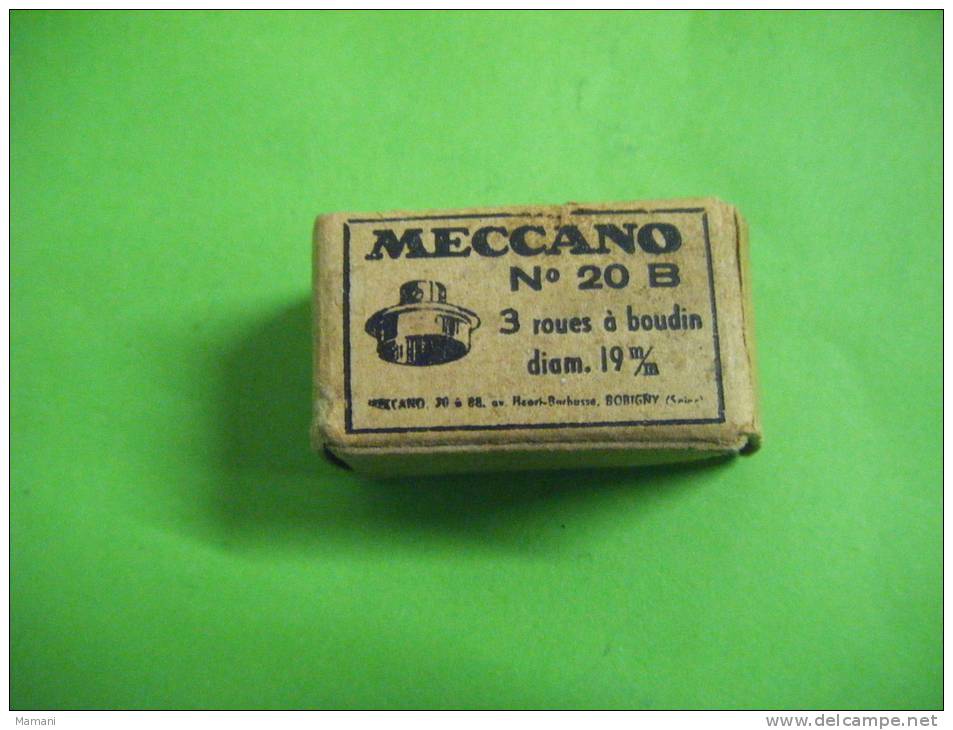 Piece De Meccano Avec Sa Cle +3 Roues A Boudin N°20 B  Diametre 19m/m-.+1 Roue - Meccano