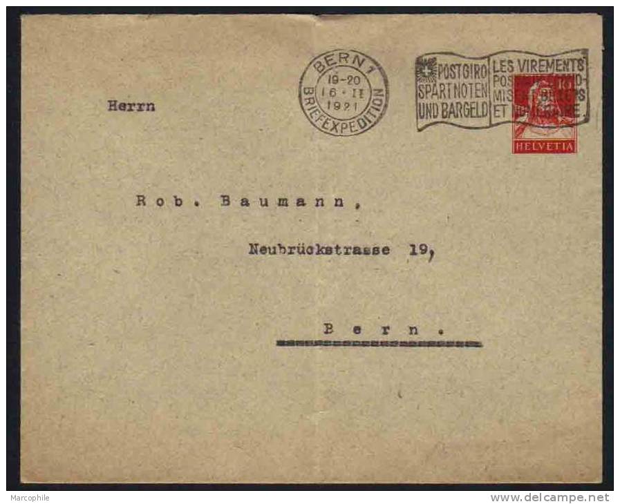 SUISSE - BERNE  / 1921 ENTIER POSTAL PRIVE (ref 3216) - Covers & Documents