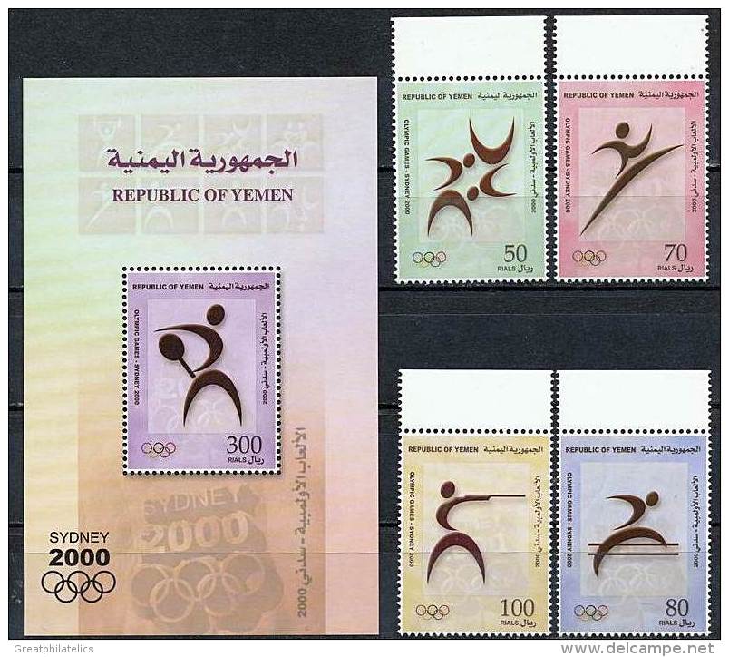 YEMEN 2000 SYDNEY OLYMPICS SET AND S/S GETTING BETTER VF MNH SC# 741-745 - Yemen