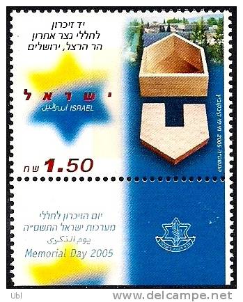 ISRAEL 2005 - Sc 1594 - Memorial Day 2005 - Memorial For The Last Of Kin - A Stamp With A Tab - MNH - Neufs (sans Tabs)