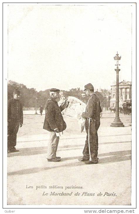 Les Petits Métiers Parisiens  Le Marchand De Plans De Paris A Un Militaire 1910 - Petits Métiers à Paris